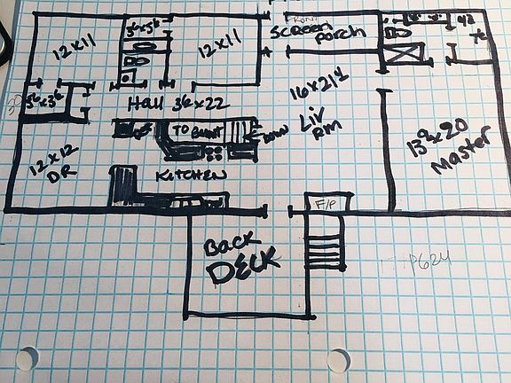 Floor plan and room sizes