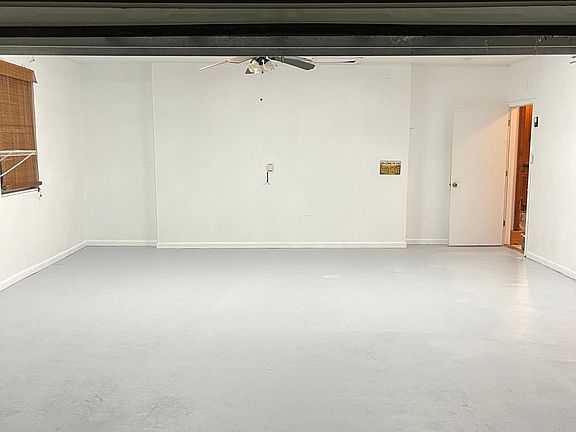 View of garage.