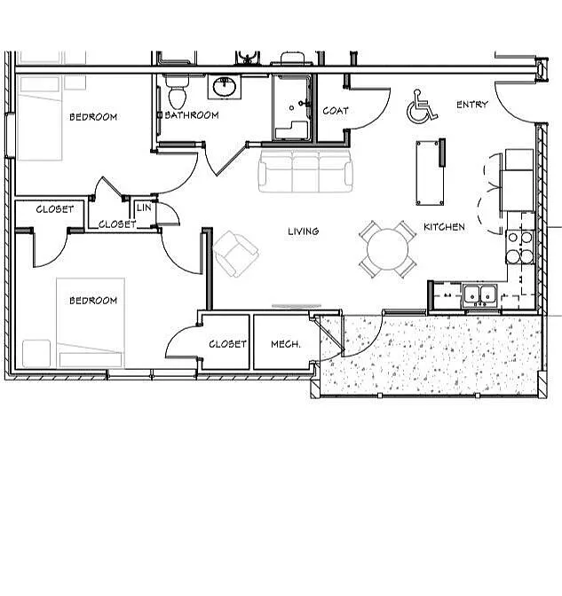 Floor plan 2 Bedroom Garden