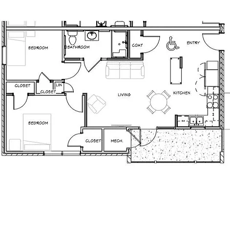 Floor plan 2 Bedroom Garden