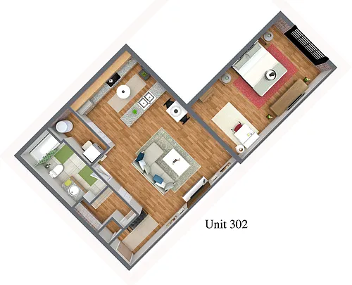 Floor plan 1x1 Sp 2