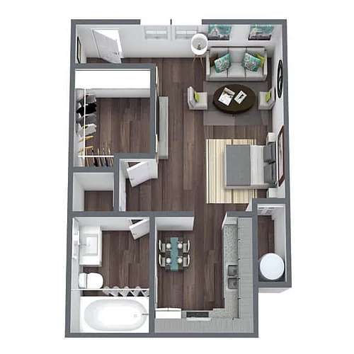 Floor plan S1: 0 Bed 1 Bath