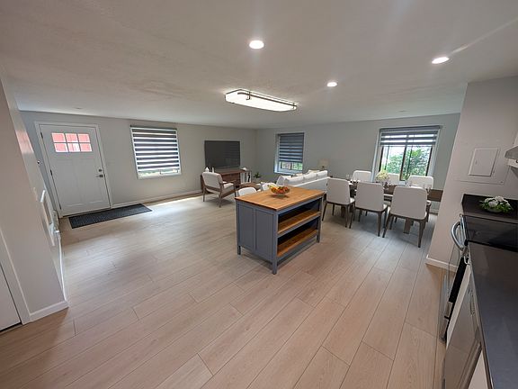 Kitchen, sitting, dining area