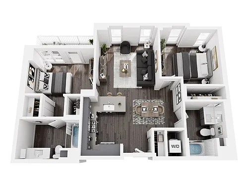 Floor plan 2x2-2BDA