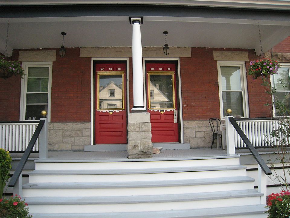 Front door on left