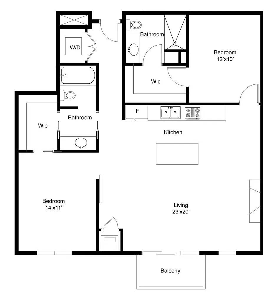 Floor plan 2G 1800 Lake