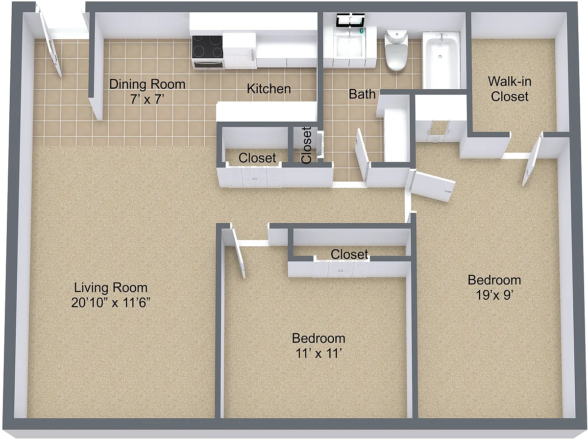 Floor plan Two Bedroom