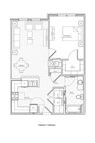 Floor plan 1 Bedroom | 1 Bath
