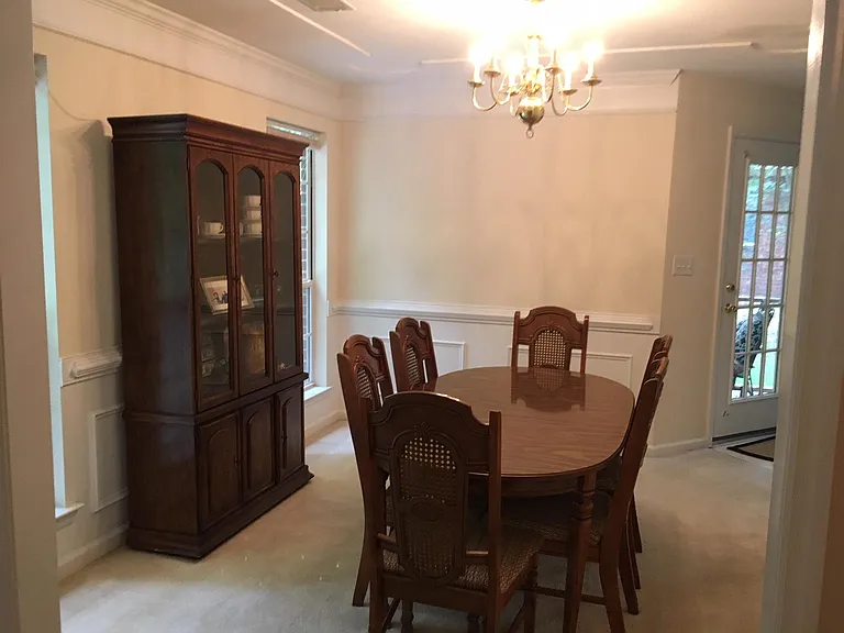 Dining room showing door to screened porch