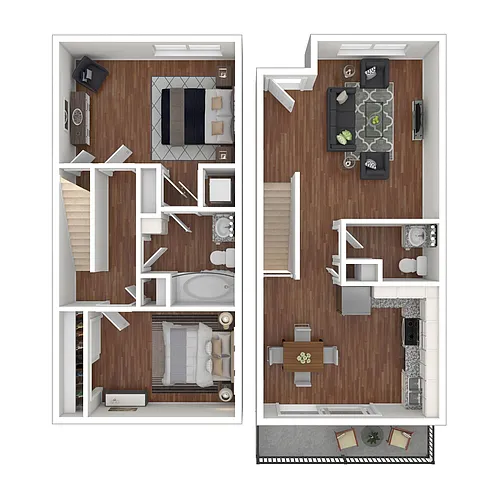 Floor plan 2x1.5 Townhome