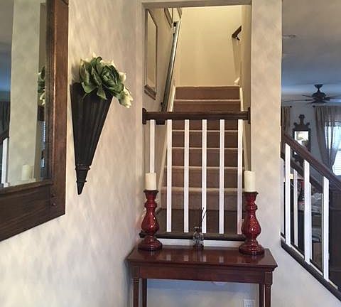 Stairway upstairs from middle level