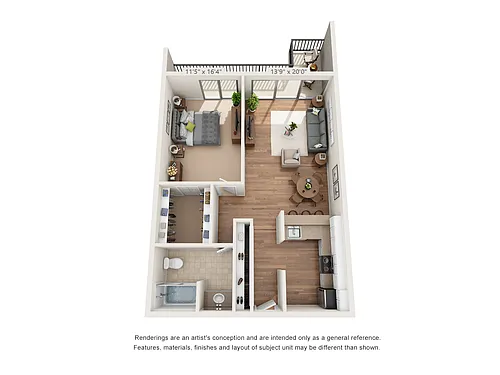 Floor plan One Bedroom