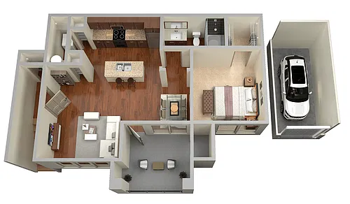 Floor plan 1 bed / 1 bath - A2