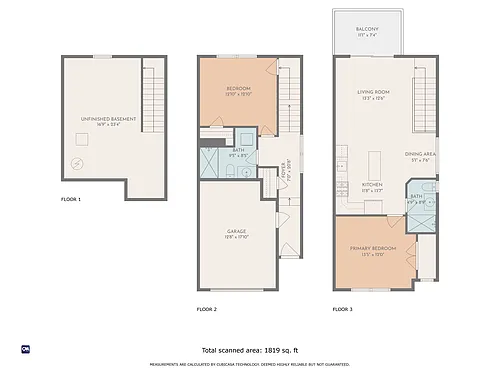 Floor plan End Unit Townhome