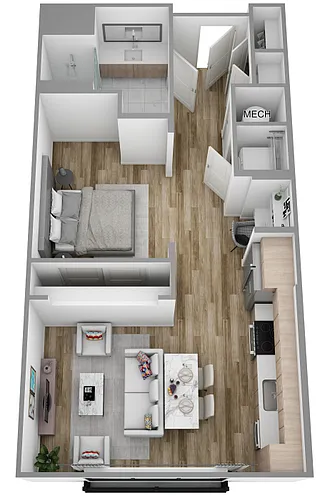 Floor plan A | Studio | 1 Bath
