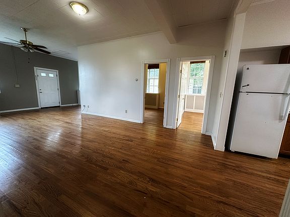 View from the living room looking at both bedrooms.