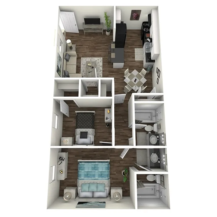 Floor plan 2 Bed 2 Bath