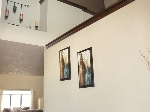 ceiling w/view of open stairs