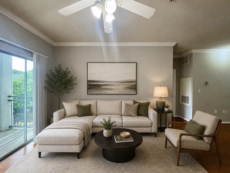 Virtually staged living room