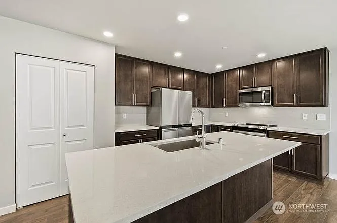 Gourmet Kitchen with Large Quartz Island