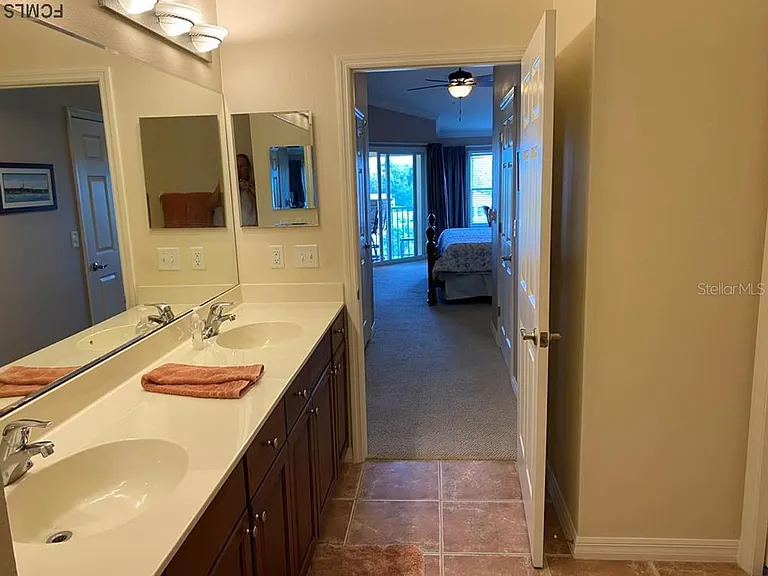 Primary bathroom double vanity.