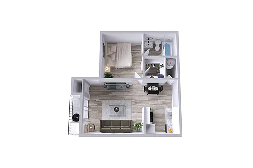 Floor plan A1 | 1 Bed | 1 Bath