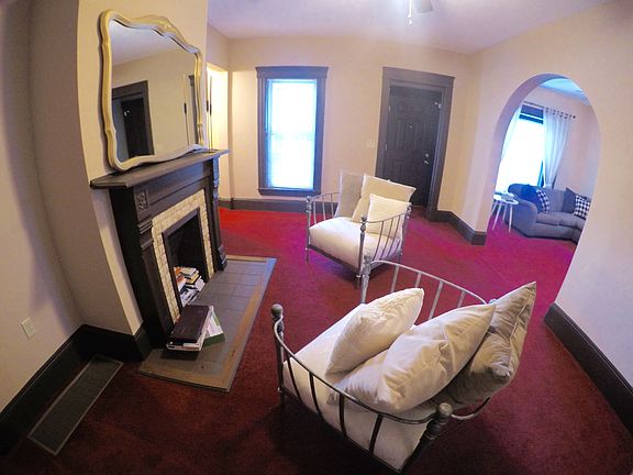 Fireplace sitting area.