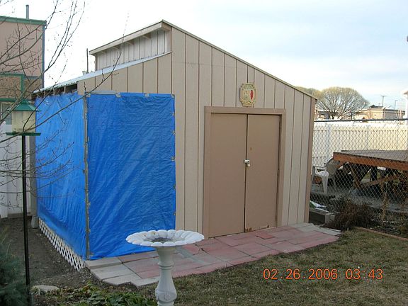  storage shed with porch