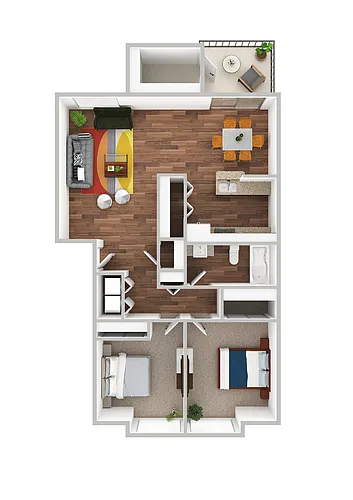 Floor plan Two Bed One Bath Remodeled