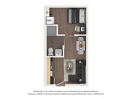 Floor plan Pine One Bedroom