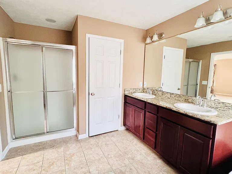 Standing shower and separate toilet