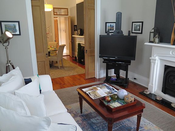 SONY Flat screen television on a stylish television easel and ROKU streaming. We also offer WiFi for computers and devices.