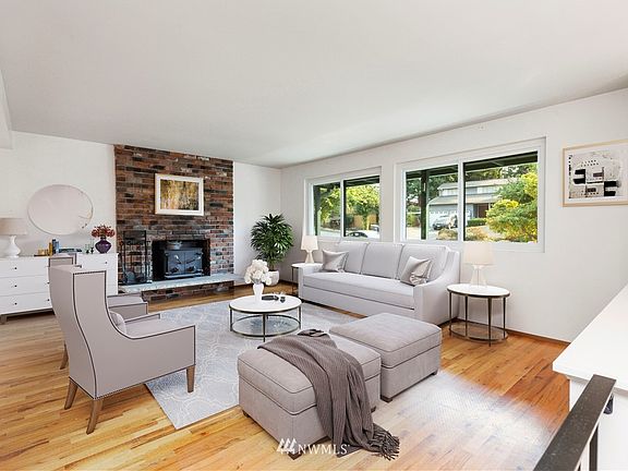 Family room with rich oak floors.  Virtually staged!