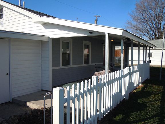 view from driveway side, storage room