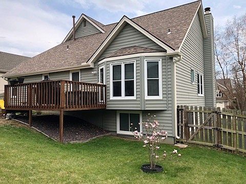 Backyard and deck