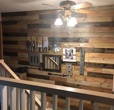 Entryway wood wall 
