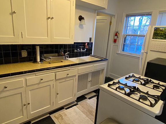 Large, south-facing kitchen windows and back door, from dining room.