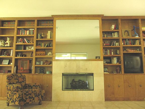 Wall Units and Fireplace