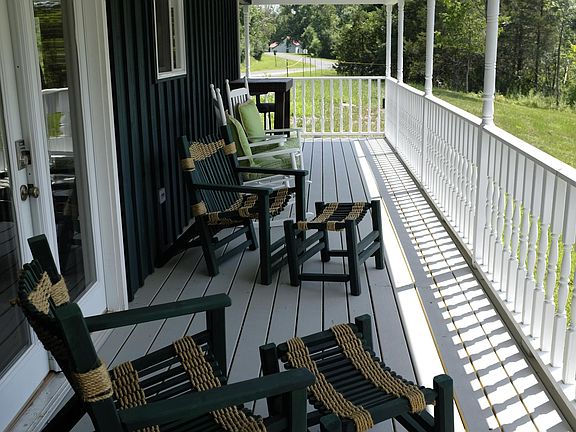 Western facing covered porch
