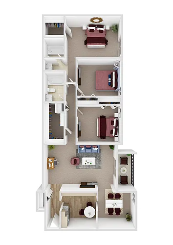 Floor plan 3 Bed 2 Bath