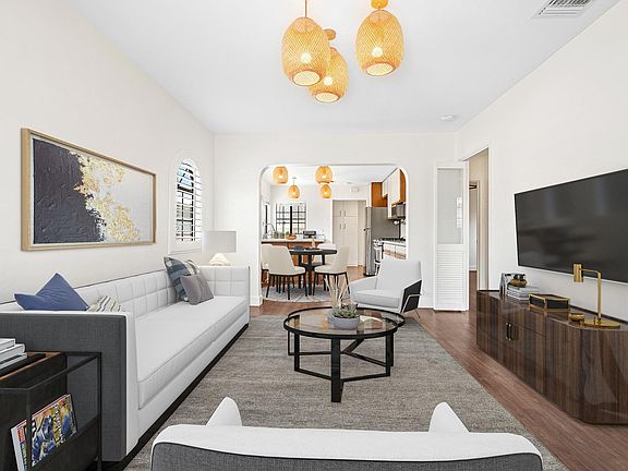 open concept kitchen, dining room, living room