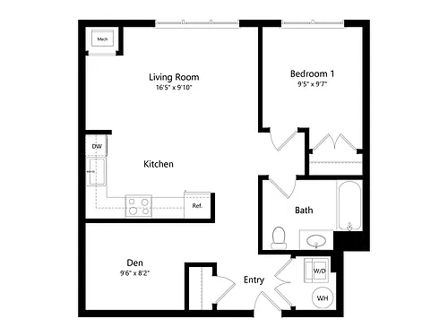 Floor plan A5-D 1Dx1