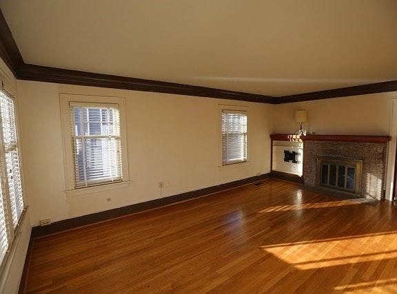 Living room including fireplace