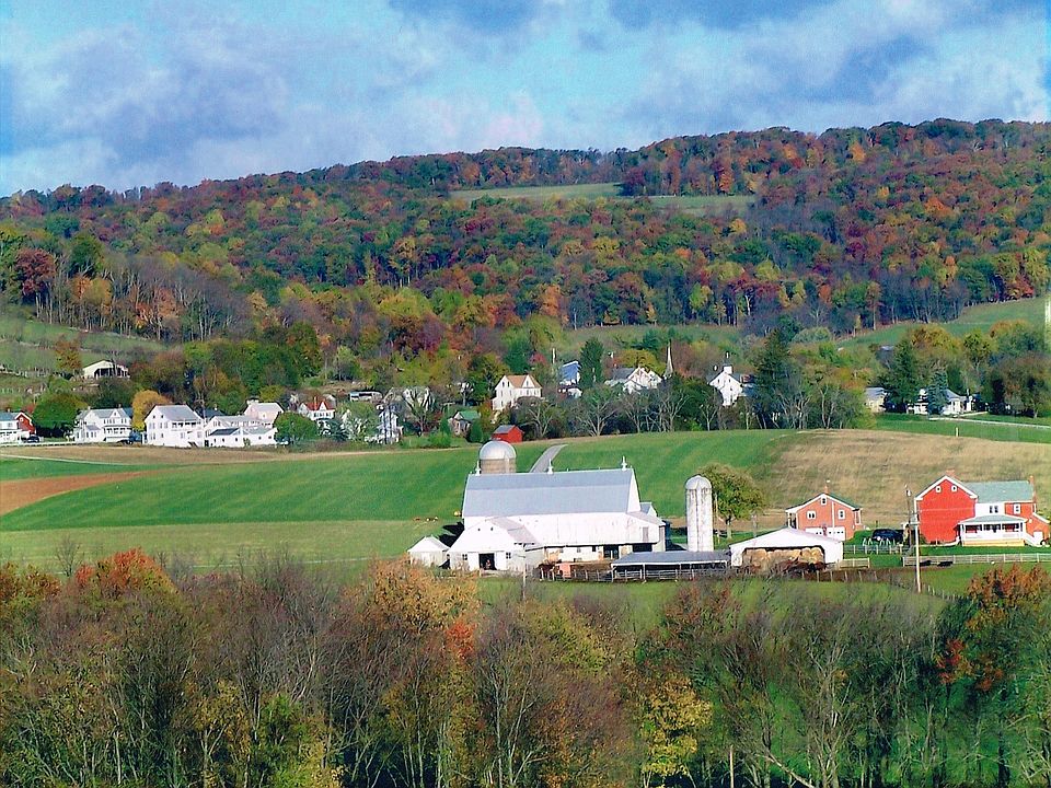 looking down on the farm
