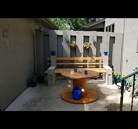 Area for grilling or enjoying a beverage.