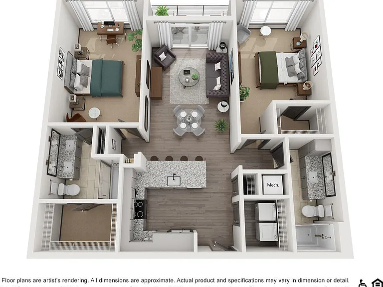 2DR floor plan The Mint 425