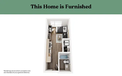 Floor plan Studio, 1 Bath - Apt D (Furnished)