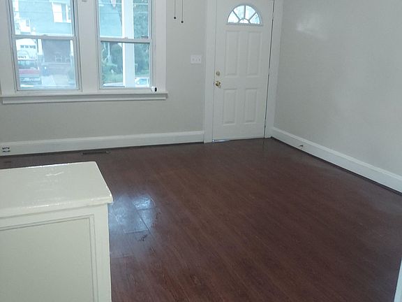 Living room door and front window