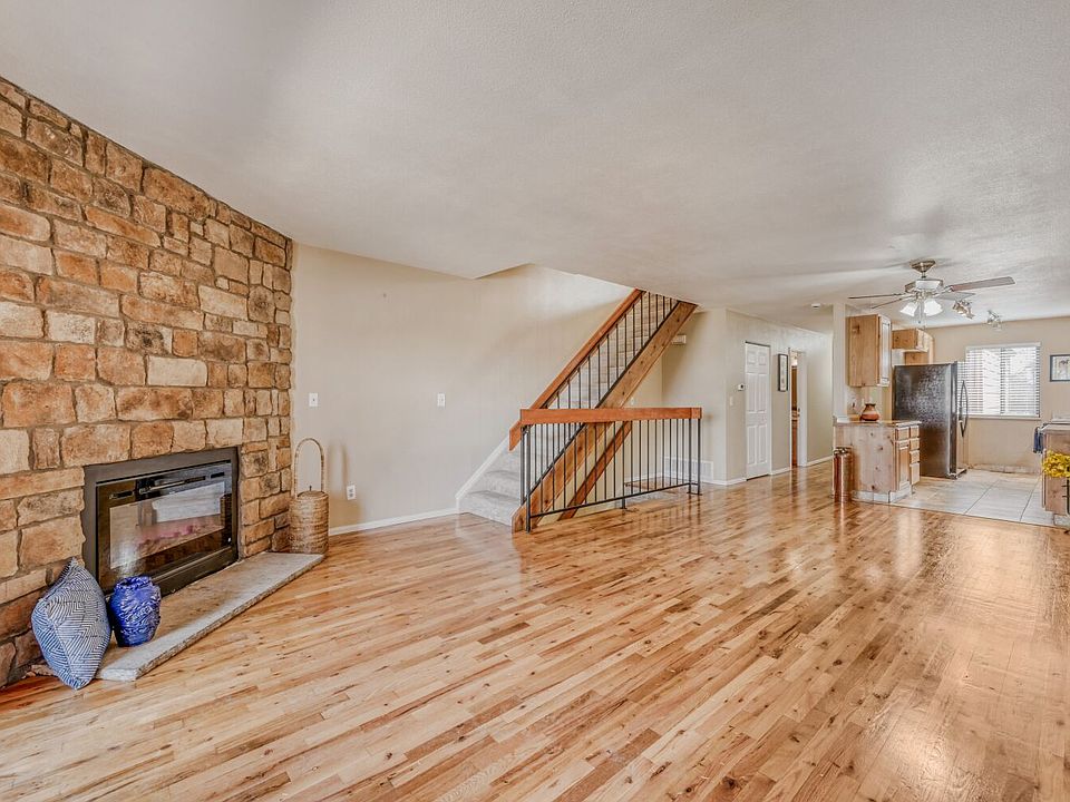 Electric insert fireplace and stairs