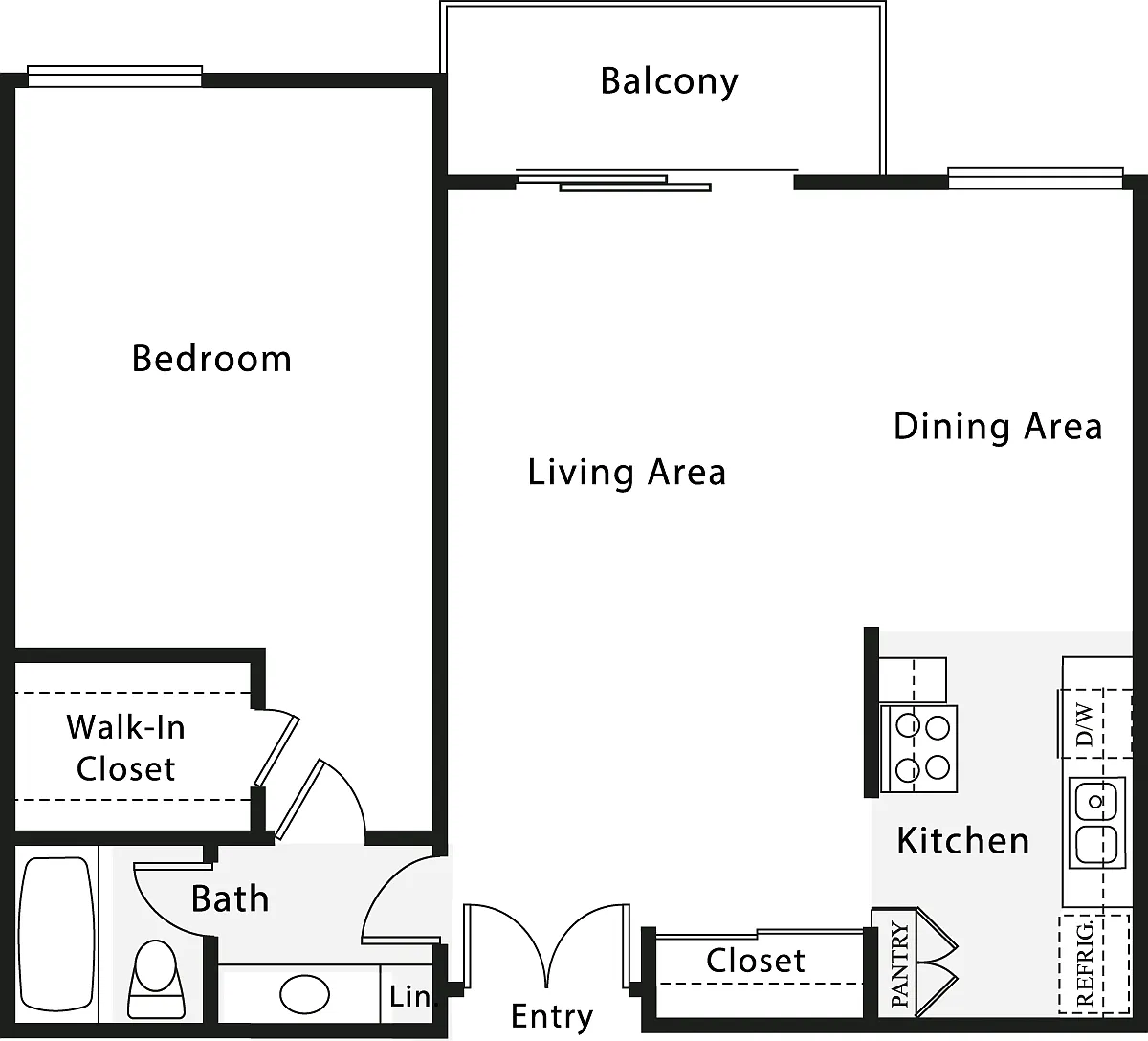 Floor plan 1 Bedroom I - No W/D